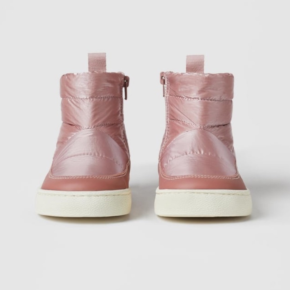NWT Zara Size 5.5 infant quilted pink ankle boots zip closure - Picture 2 of 5